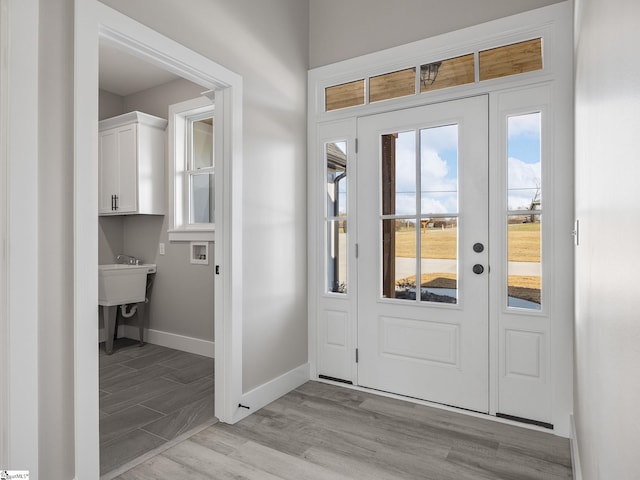 entryway featuring light hardwood / wood-style floors