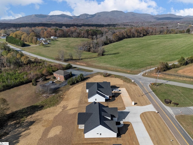 aerial view with a mountain view