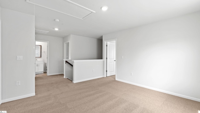 305 Lodestone Rd Lot 0267, Simpsonville, SC 29680 - spare room with attic access, light carpet, recessed lighting, and baseboards