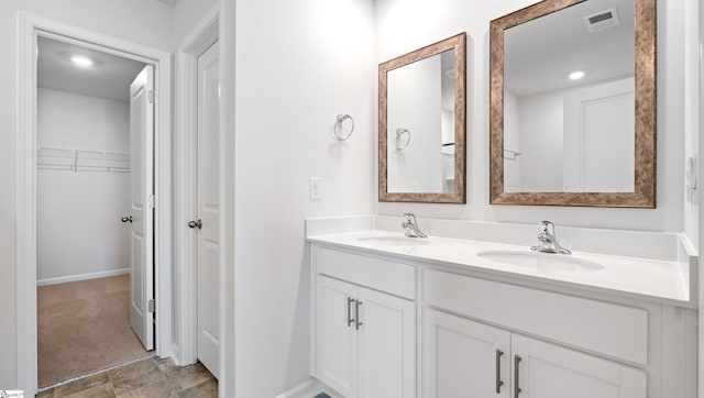 305 Lodestone Rd Lot 0267, Simpsonville, SC 29680 - full bathroom with a spacious closet, a sink, visible vents, and double vanity
