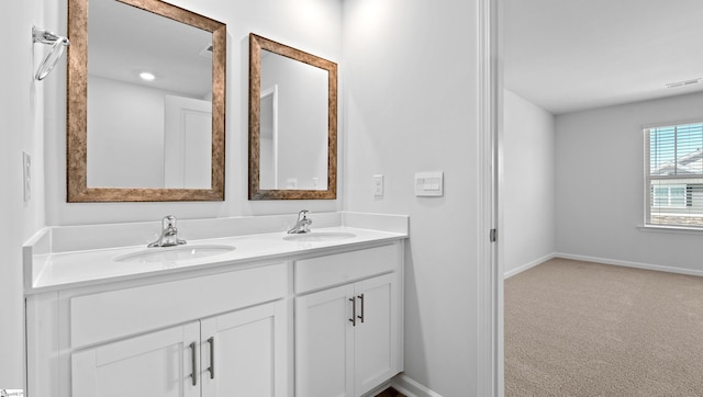 305 Lodestone Rd Lot 0267, Simpsonville, SC 29680 - bathroom with baseboards, a sink, visible vents, and double vanity