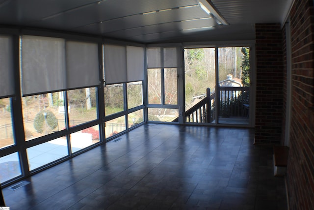 view of unfurnished sunroom