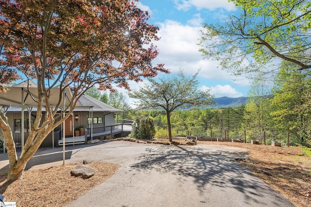 exterior space with a mountain view