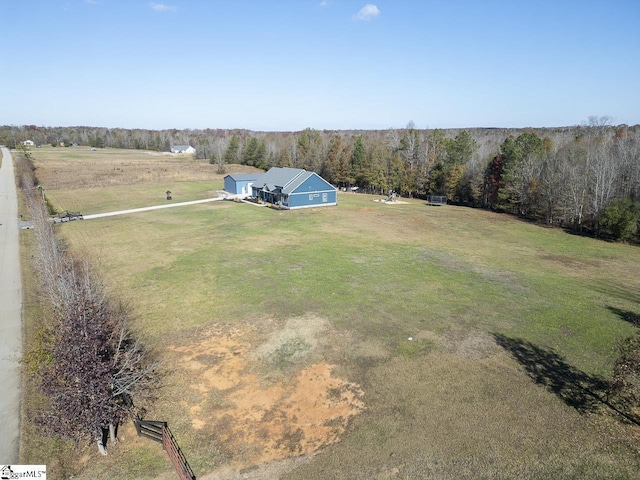 bird's eye view featuring a rural view