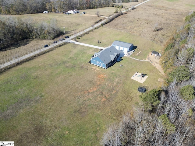 aerial view with a rural view