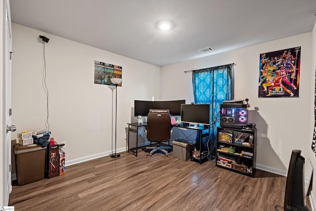 office featuring hardwood / wood-style floors