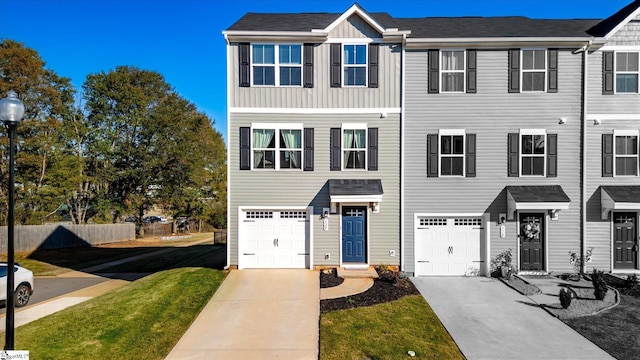 view of property with a garage