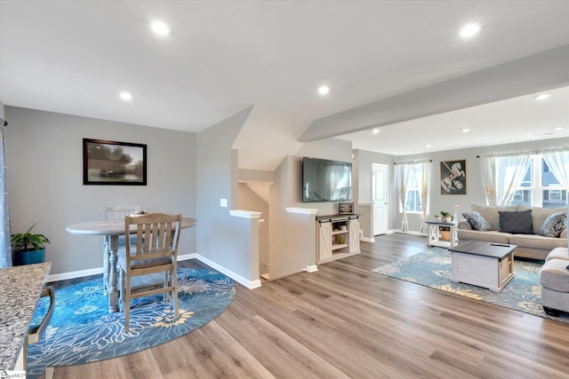 living room featuring hardwood / wood-style flooring