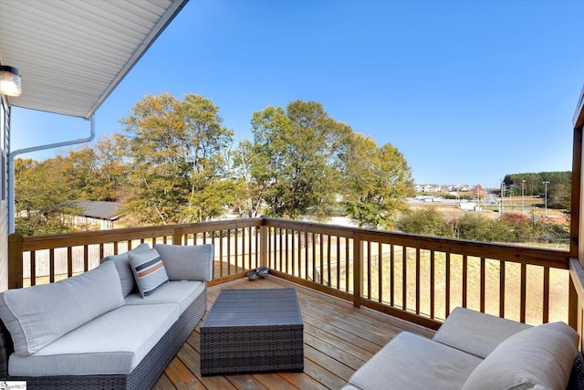 deck with an outdoor living space