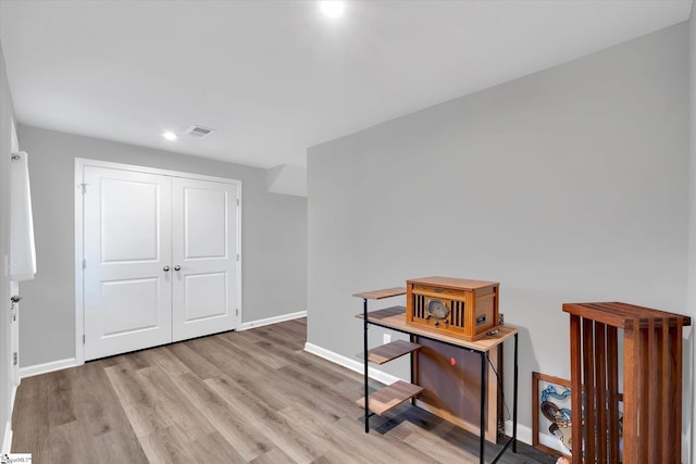 hall featuring light hardwood / wood-style floors