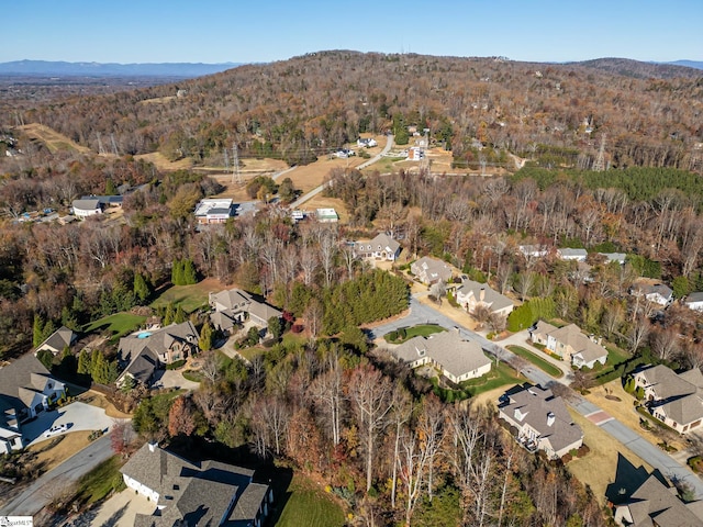 aerial view with a mountain view