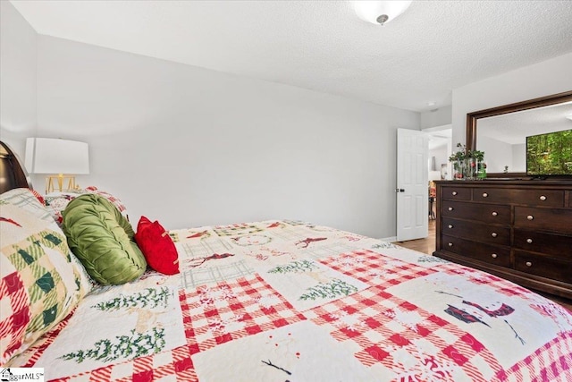 bedroom with a textured ceiling