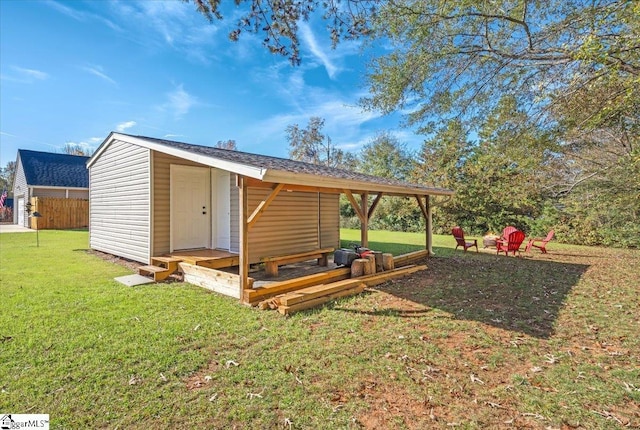 exterior space featuring a yard