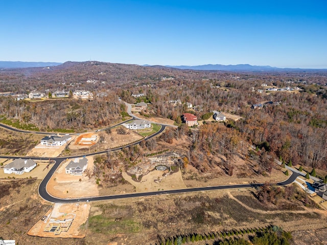 drone / aerial view with a mountain view