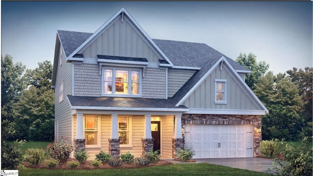 craftsman-style home featuring a garage