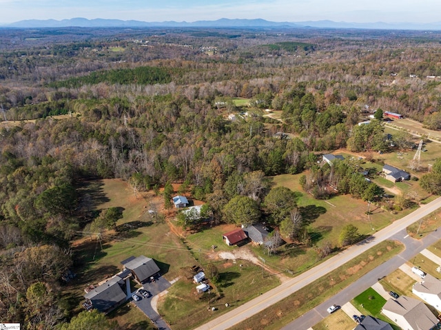 bird's eye view with a mountain view