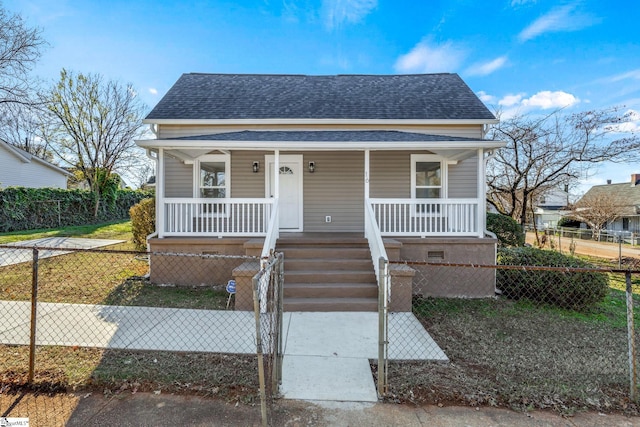 bungalow featuring a porch