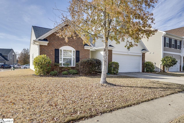 front facade with a garage