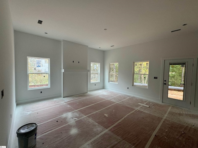 unfurnished living room with a wealth of natural light