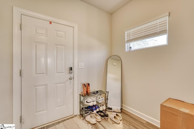 foyer featuring light hardwood / wood-style floors