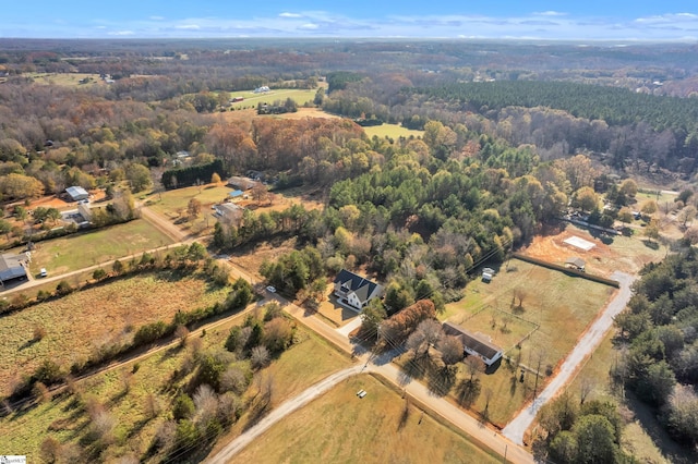 bird's eye view featuring a rural view