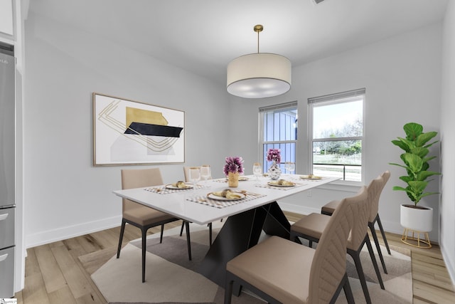 dining room featuring light hardwood / wood-style flooring