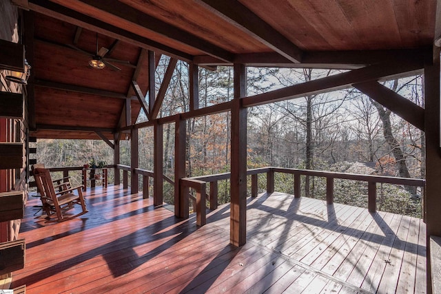 deck with ceiling fan