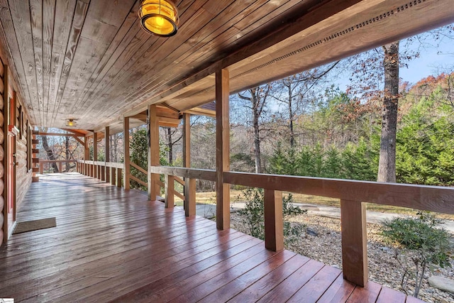 deck with covered porch