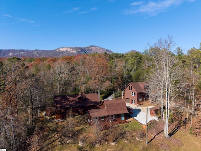 aerial view featuring a mountain view