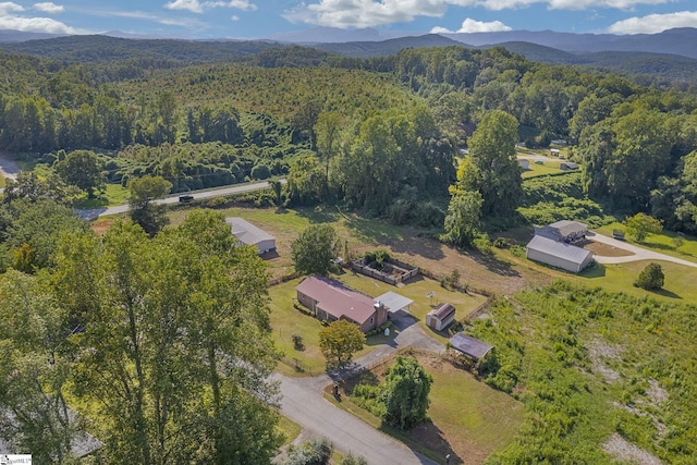 bird's eye view featuring a mountain view