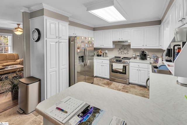 kitchen featuring white cabinets and stainless steel appliances