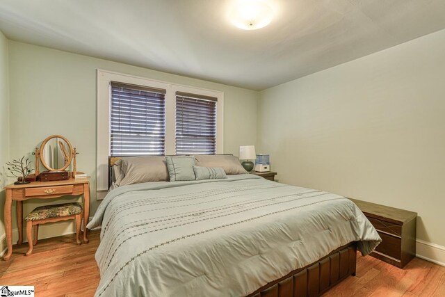 bedroom featuring light hardwood / wood-style floors