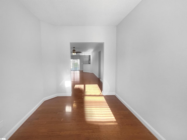 hallway featuring dark wood-type flooring