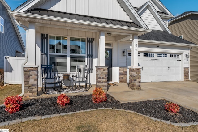 craftsman inspired home with covered porch