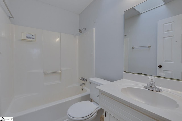 full bathroom featuring vanity, toilet, and bathing tub / shower combination