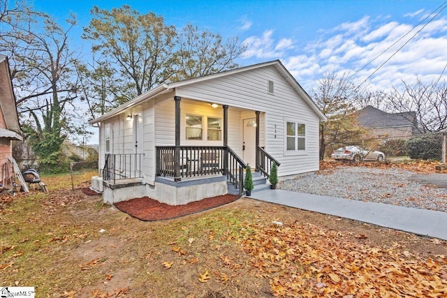 bungalow featuring covered porch