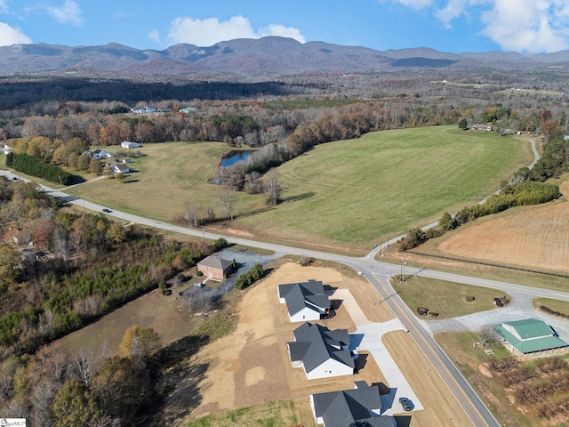 aerial view featuring a mountain view