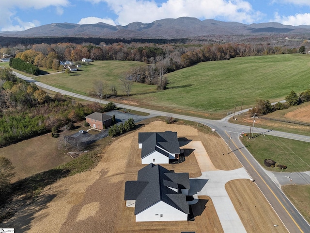 drone / aerial view with a mountain view