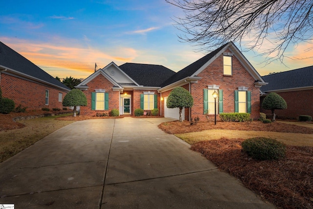 view of front of house with a garage