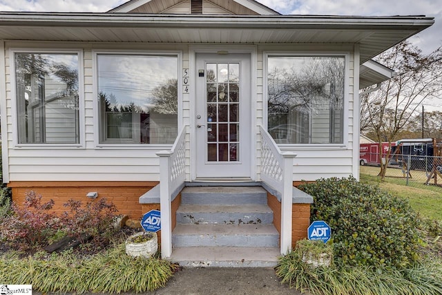 view of doorway to property