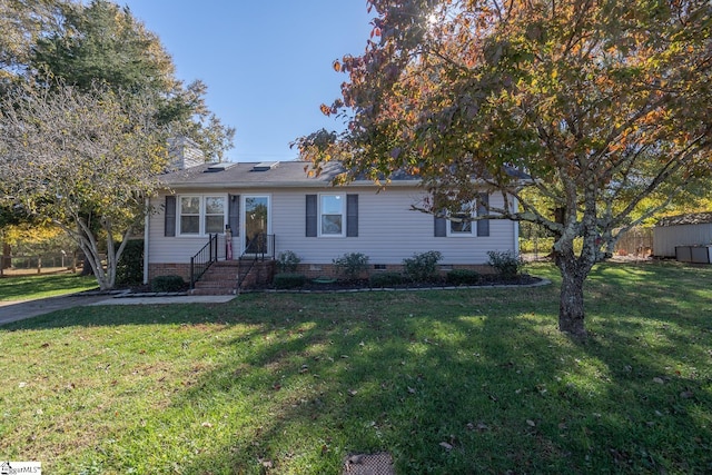 view of front of house with a front yard