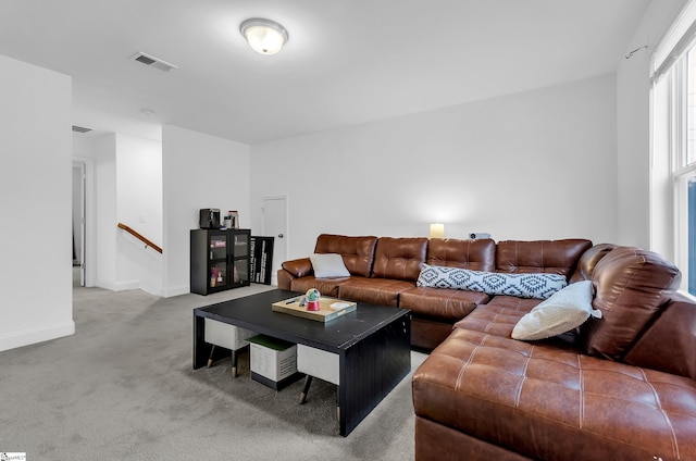 living room with carpet