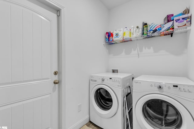 laundry area featuring separate washer and dryer