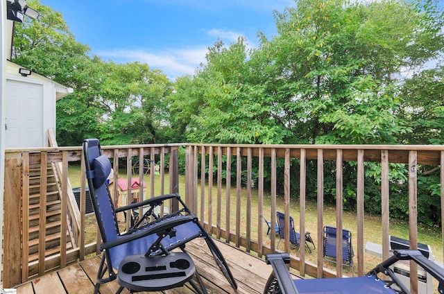 view of wooden deck