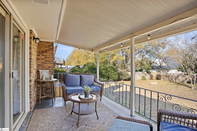 view of patio / terrace featuring an outdoor living space