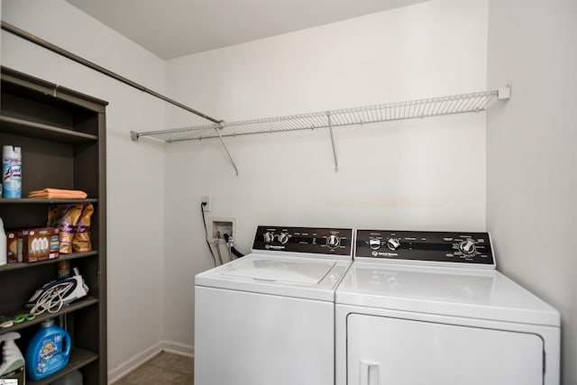 laundry area featuring washing machine and dryer