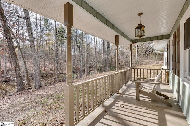 wooden deck with a porch