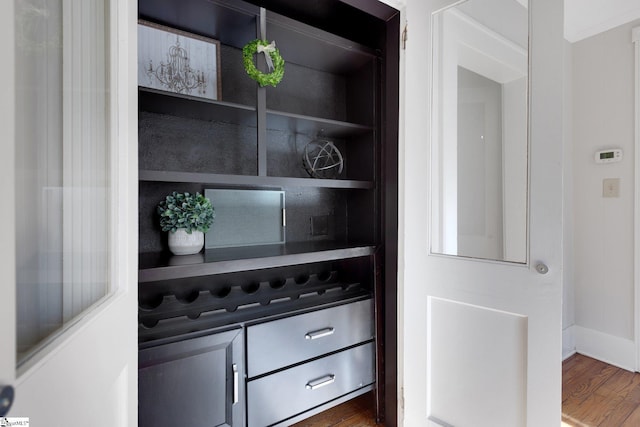 interior details with hardwood / wood-style flooring