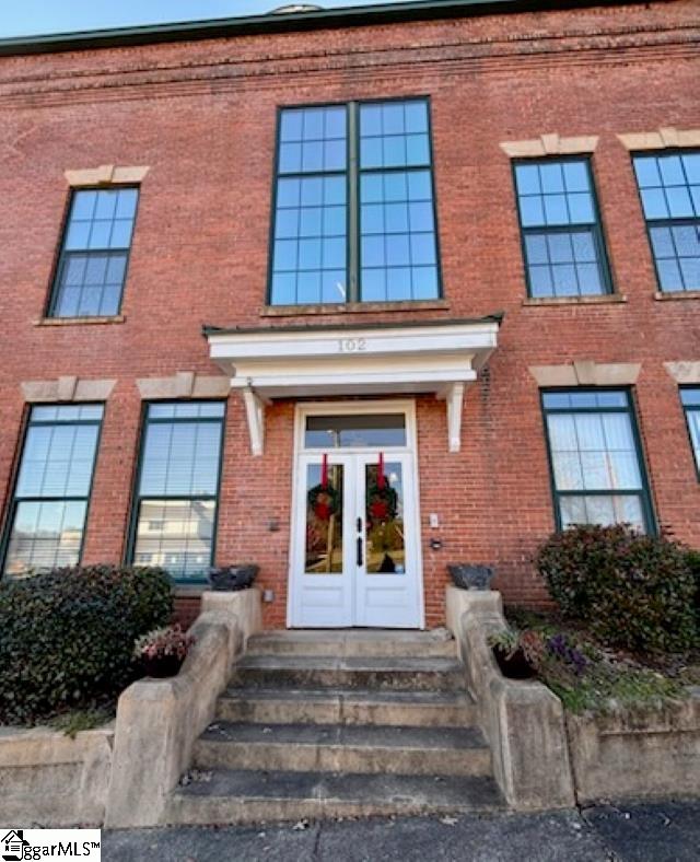 property entrance with french doors