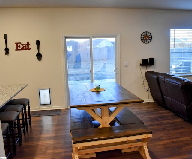 dining room featuring dark wood-type flooring